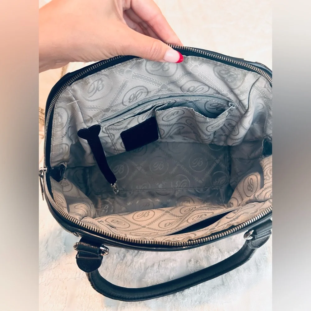 Brighton Black Pebbled Leather Satchel